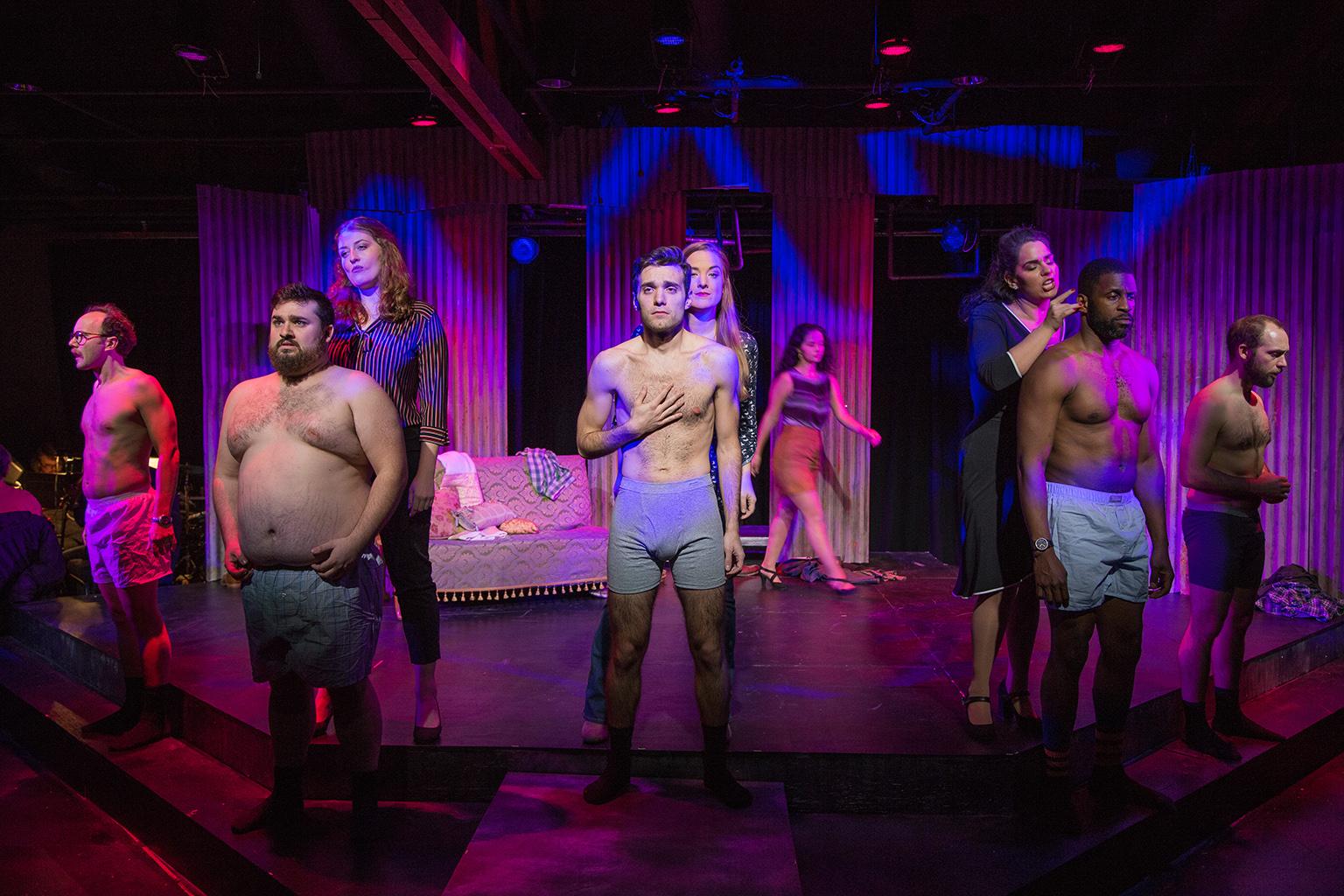 “The Full Monty” at Theo Ubique Cabaret Theatre. (Photo by Austin D. Oie)