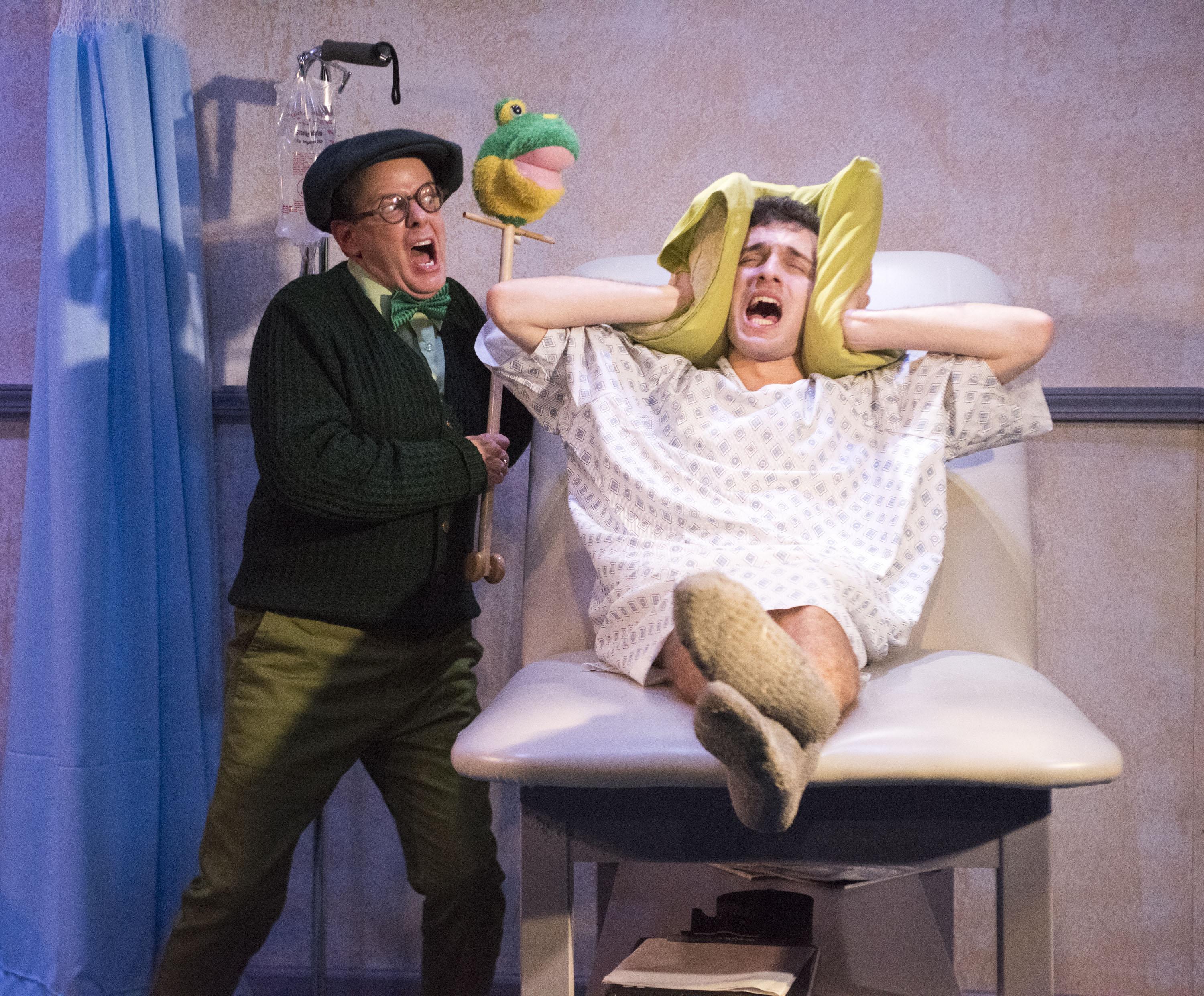 Andy Brown and Chase Heinemann in “A New Brain.” (Credit: Dean La Prairie)