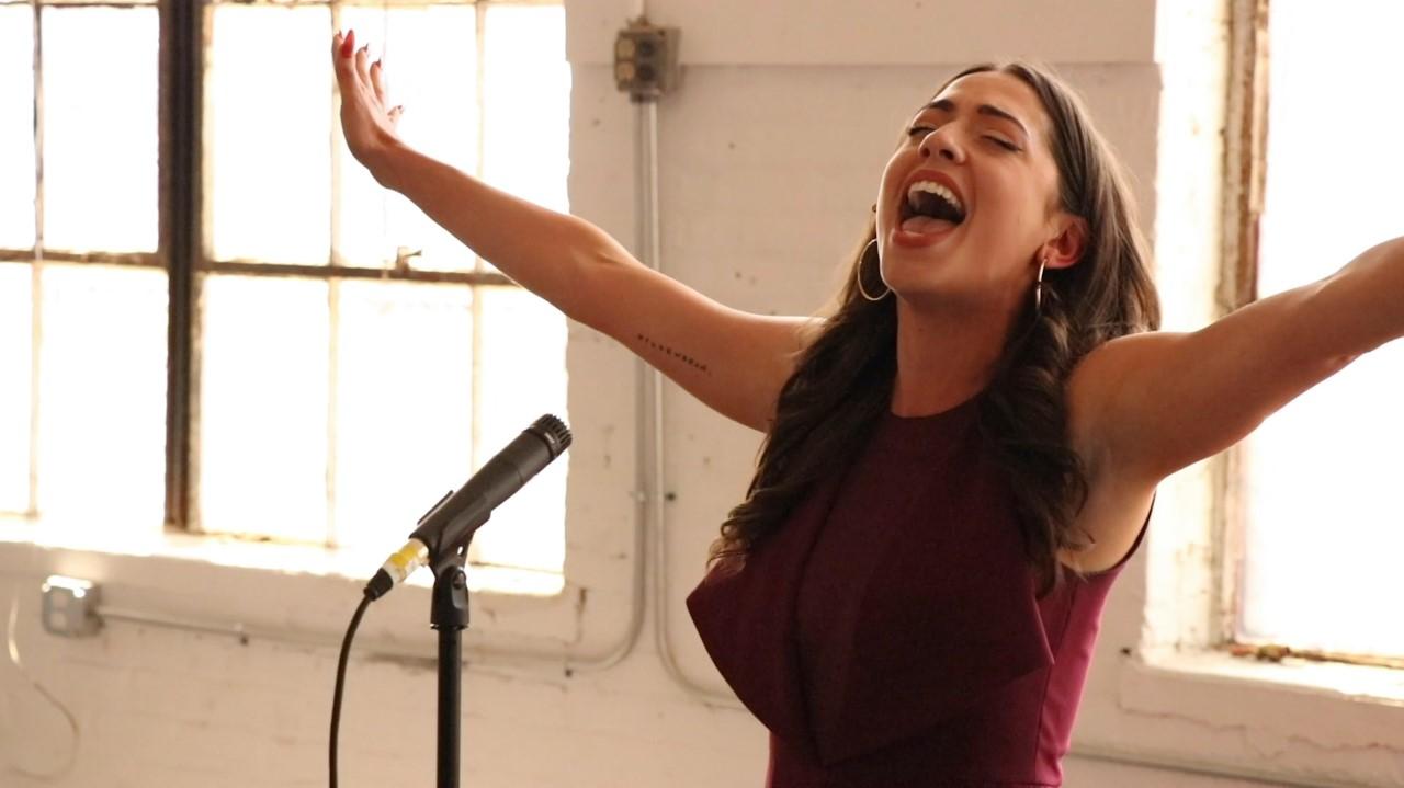 Michelle Lauto performs “Don’t Rain on My Parade” from “Funny Girl” in “Broadway By the Decade” from Porchlight Music Theatre. (Courtesy of Porchlight Music Theatre)