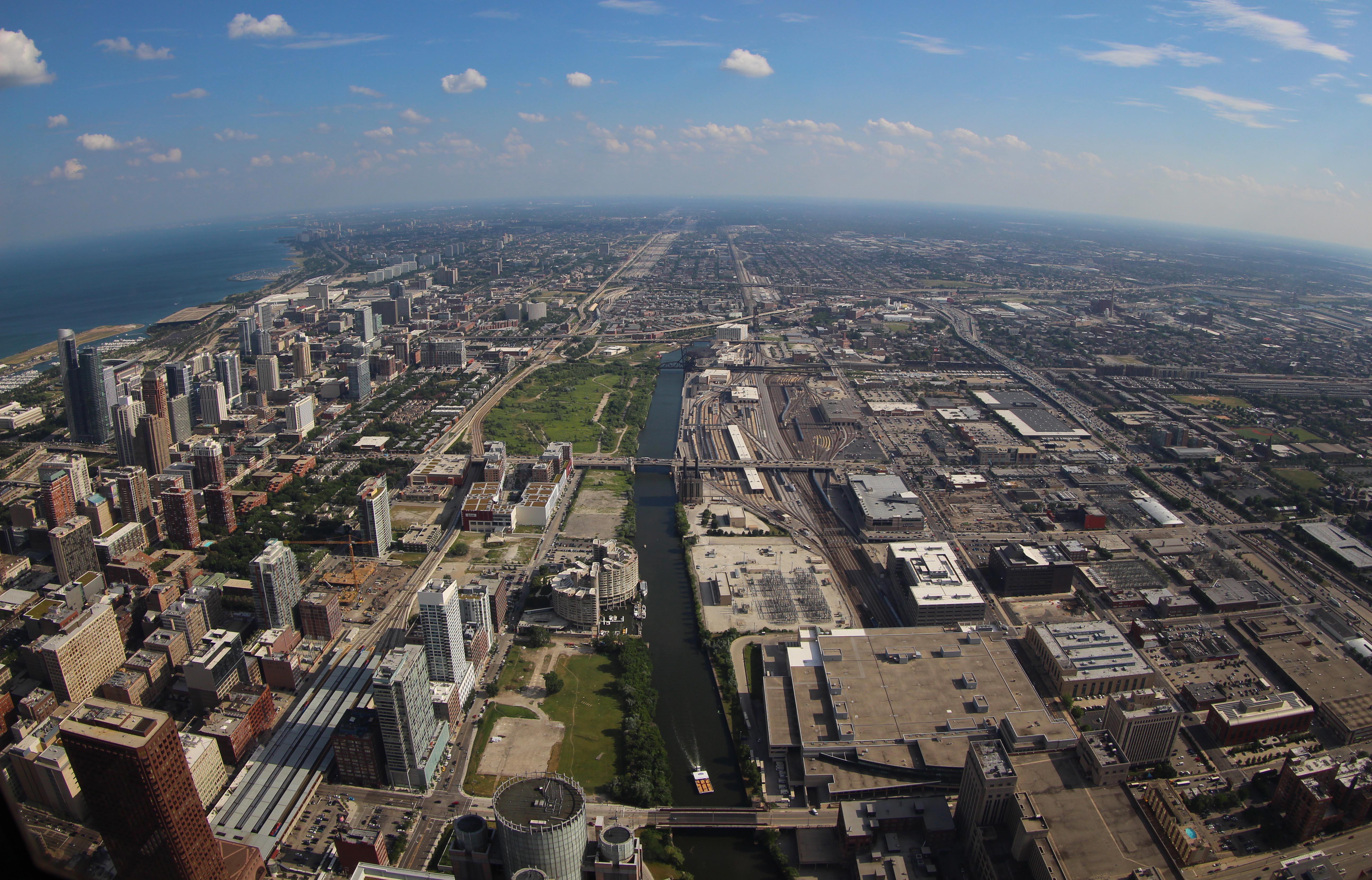 Enjoy views like these from the Willis Tower while in downward dog. (Roy Luck / Flickr) 