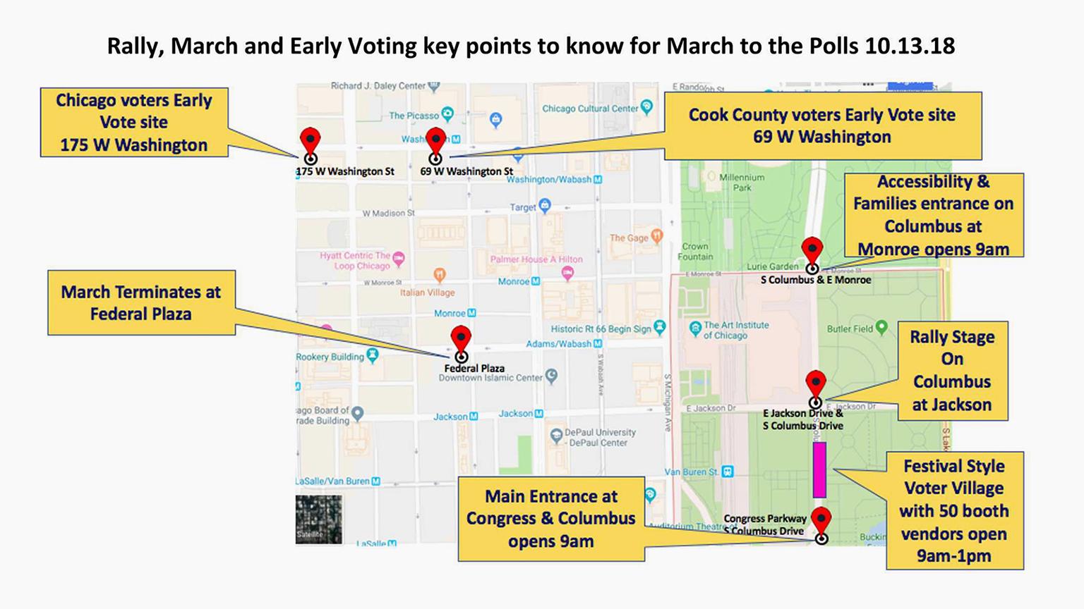 A map of Saturday’s March to the Polls. Click to enlarge.