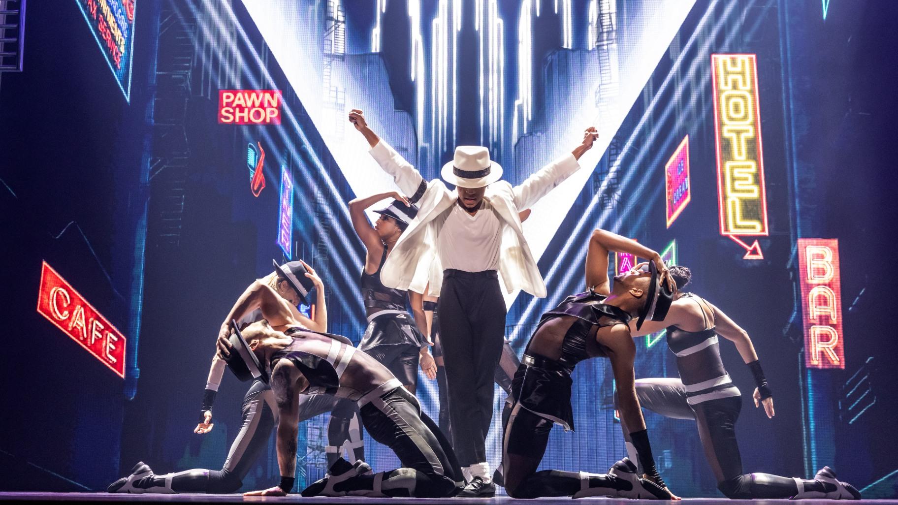 Roman Banks as “MJ” and the cast of the “MJ: The Musical.” (Matthew Murphy / MurphyMade)