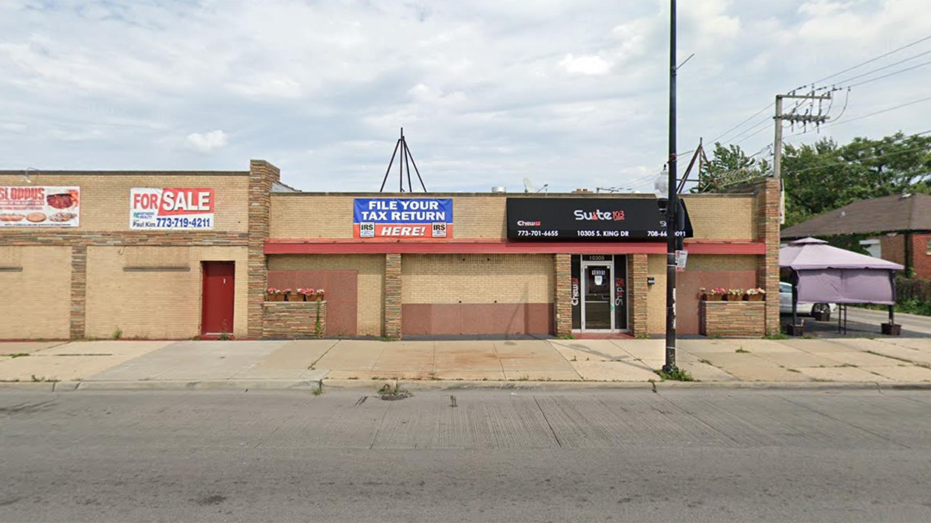 A Google Street View of the building at 10305 S. Martin Luther King Drive, dated July 2019. (WTTW News via Google Maps)