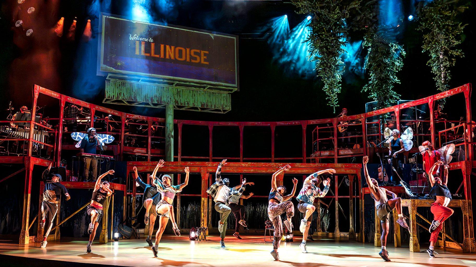 The company of Chicago Shakespeare Theater’s production of “Illinoise,” playing at Chicago Shakespeare Theater, Jan. 28–Feb. 18, 2024. (Liz Lauren)