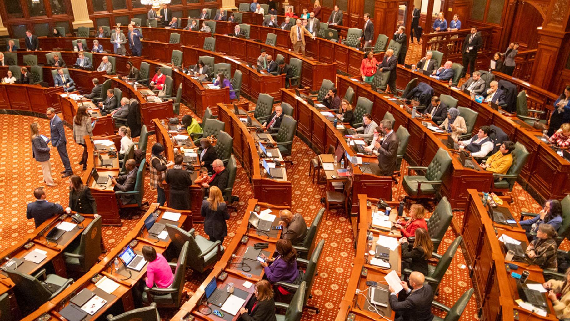 The Illinois House is pictured during its lame duck session that ran from Jan. 4-7, 2025, in Springfield. (Andrew Adams / Capitol News Illinois) The Illinois House is pictured during its lame duck session that ran from Jan. 4-7, 2025, in Springfield. (Andrew Adams / Capitol News Illinois)