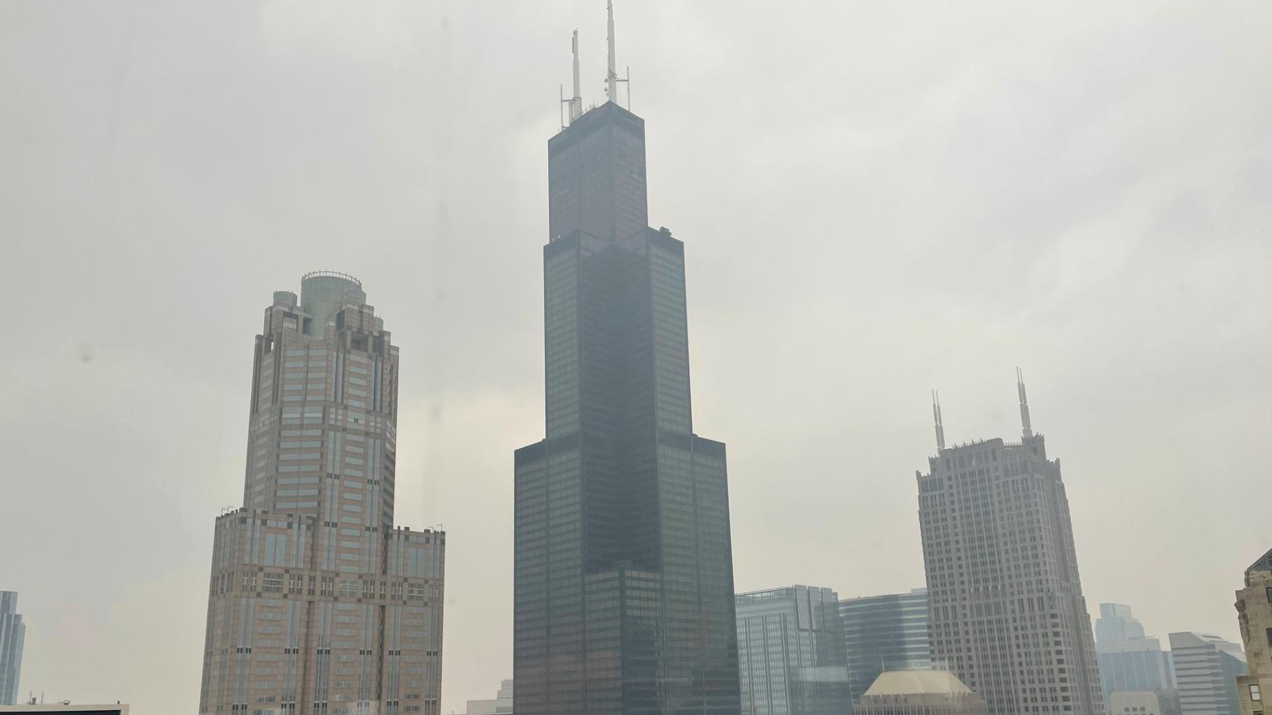The Willis Tower is pictured in downtown Chicago, where the air quality has been categorized "unhealthy" by the U.S. Environmental Protection Agency, on June 27, 2023. (AP Photo / Claire Savage, file) The Willis Tower is pictured in downtown Chicago, where the air quality has been categorized "unhealthy" by the U.S. Environmental Protection Agency, on June 27, 2023. (AP Photo / Claire Savage, file)