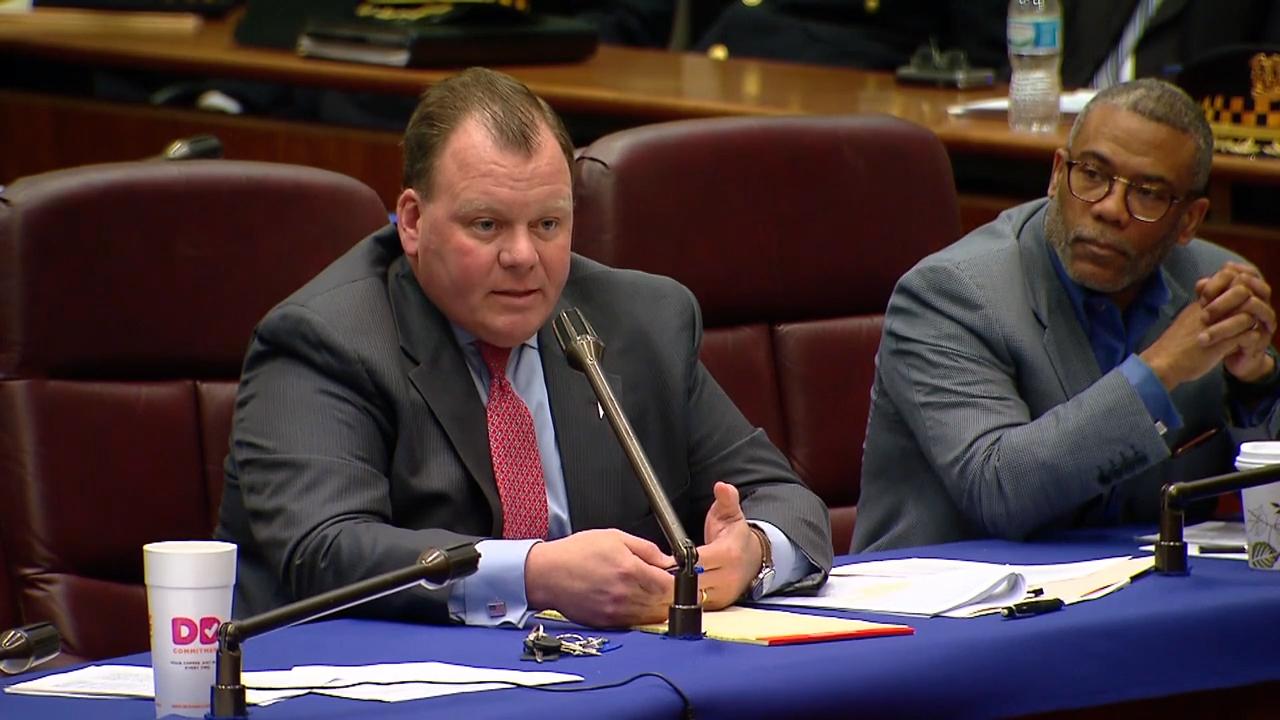 A file photo shows Ald. Patrick Daley Thompson (11th Ward) at a Chicago City Council hearing on April 12, 2016. (WTTW News)