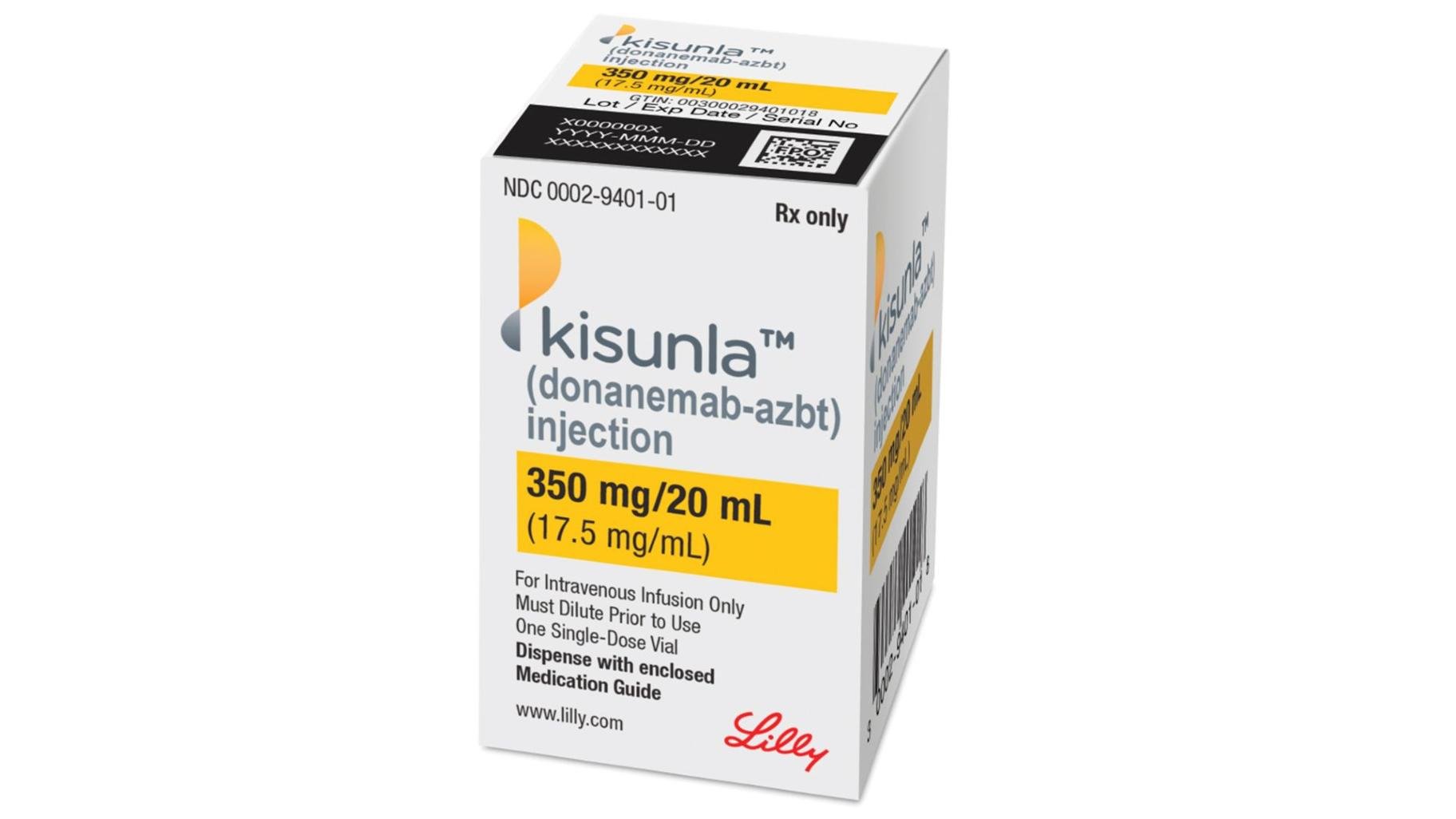 This image provided by Eli Lilly shows the company’s new Alzheimer’s drug Kisunla. (Eli Lilly and Company via AP)