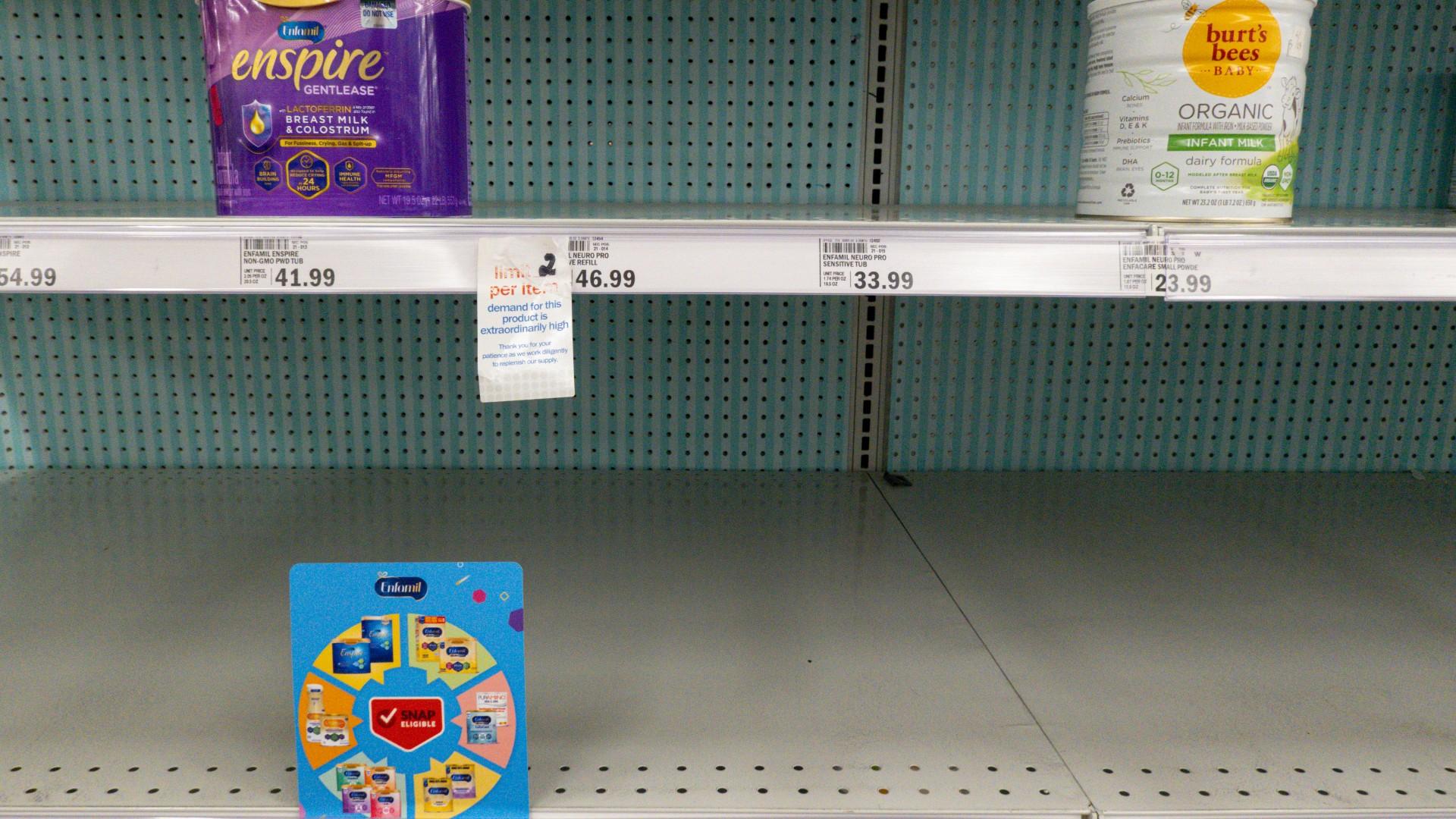 Baby formula is displayed on the shelves of a grocery store in Carmel, Ind. on May 10, 2022. (AP Photo / Michael Conroy, File)