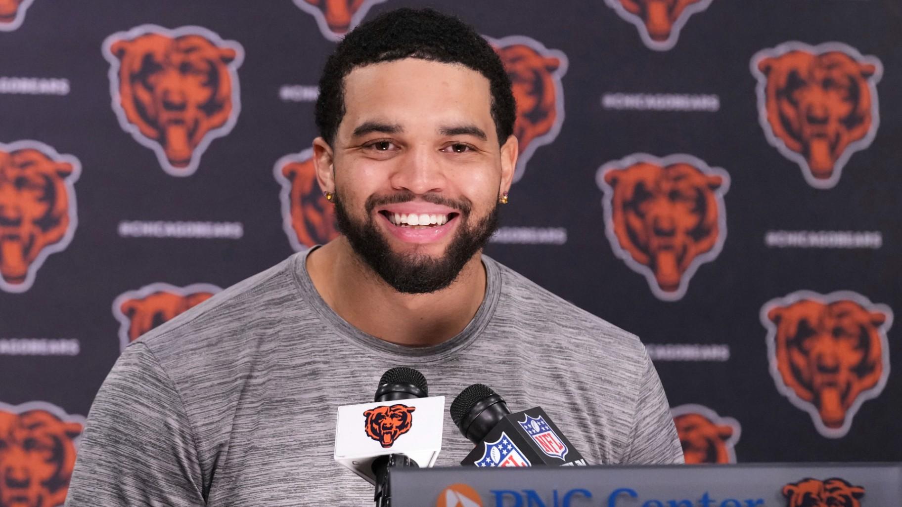 Chicago Bears quarterback Caleb Williams talks to media at a news conference after NFL football practice in Lake Forest, Ill., Wednesday, May 28, 2025. (AP Photo / Nam Y. Huh) Chicago Bears quarterback Caleb Williams talks to media at a news conference after NFL football practice in Lake Forest, Ill., Wednesday, May 28, 2025. (AP Photo / Nam Y. Huh)