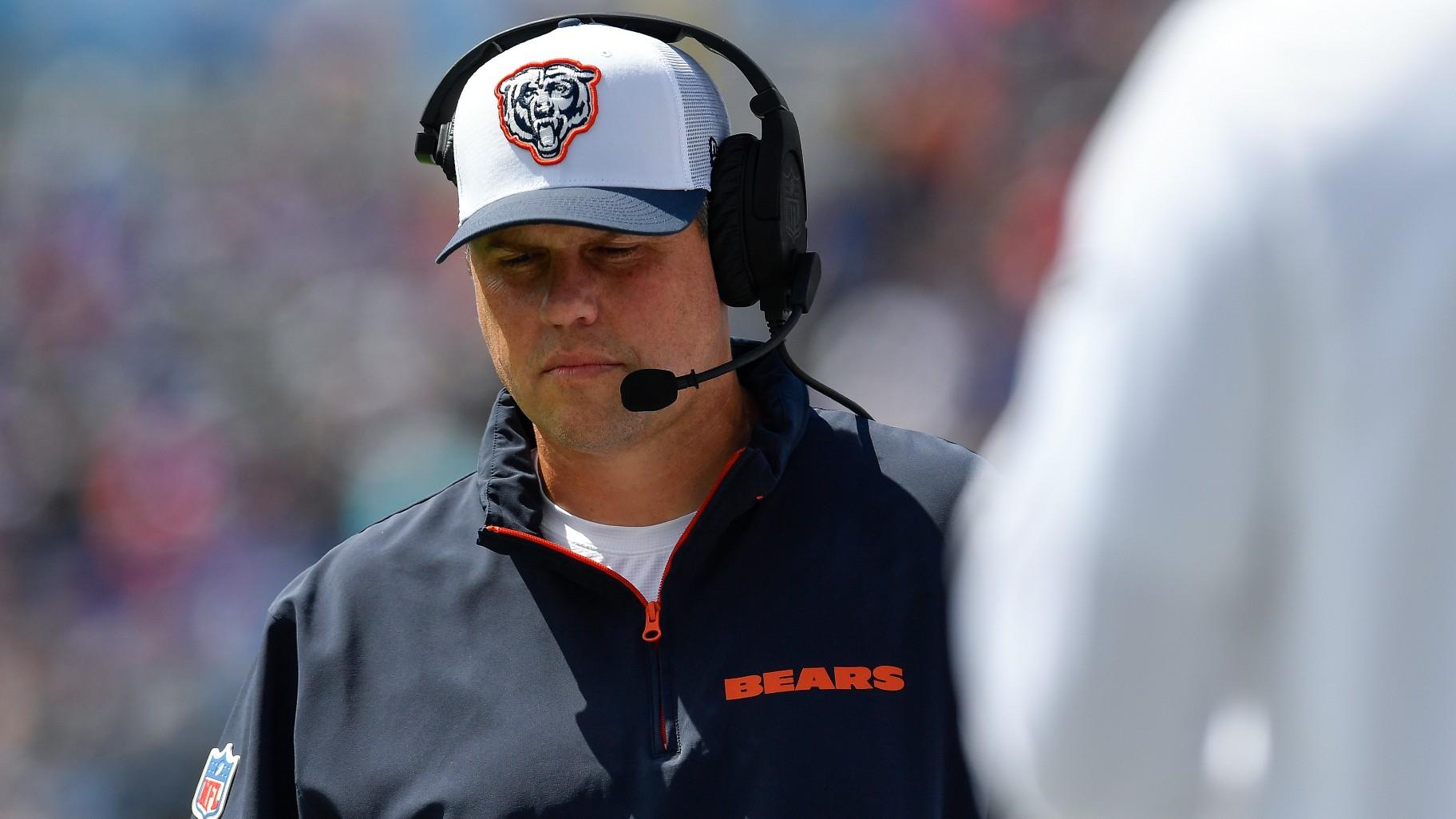 Chicago Bears offensive coordinator Shane Waldron walks the sideline during the second half of a preseason NFL football game against the Buffalo Bills in Orchard Park, N.Y., Aug. 10, 2024. (AP Photo/Adrian Kraus, file)