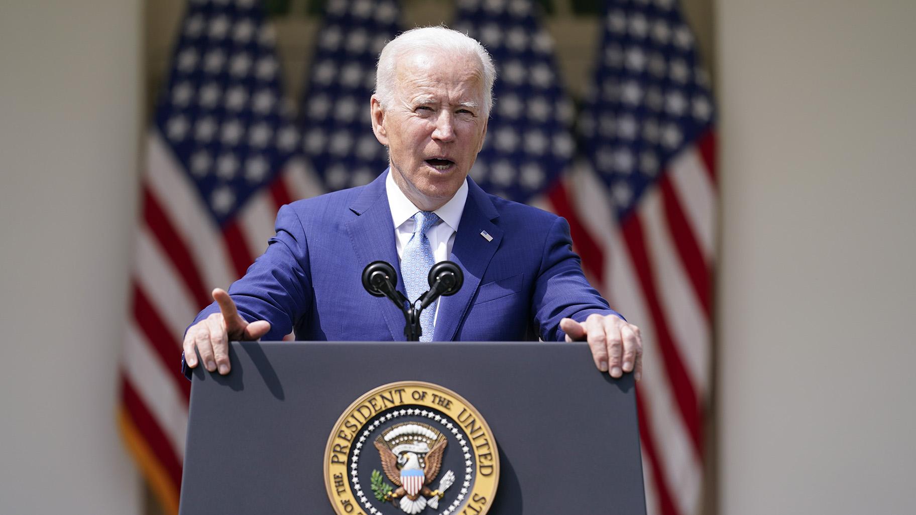 President Joe Biden speaks about gun violence prevention in the Rose Garden at the White House, Thursday, April 8, 2021, in Washington. (AP Photo / Andrew Harnik)