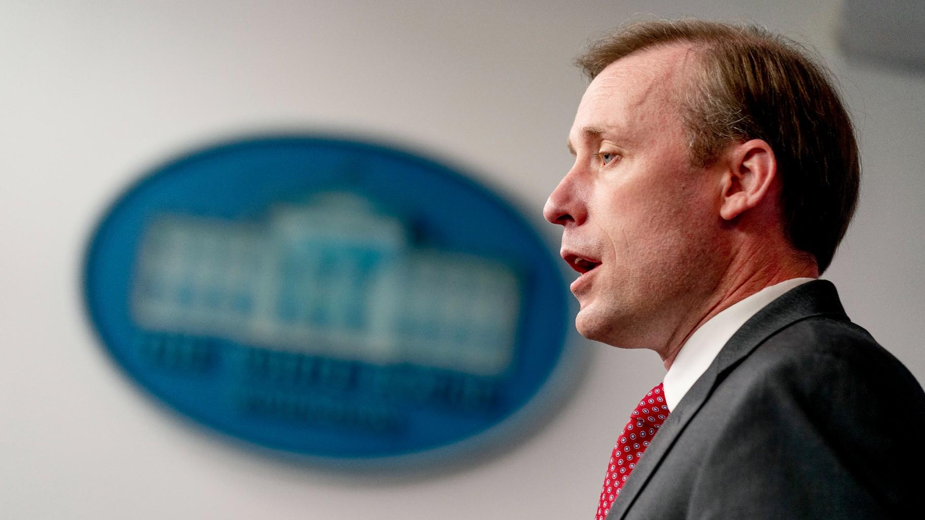 White House national security adviser Jake Sullivan gives an update about the ongoing talks with Russia at a press briefing at the White House in Washington, Thursday, Jan. 13, 2022. (AP Photo / Andrew Harnik)