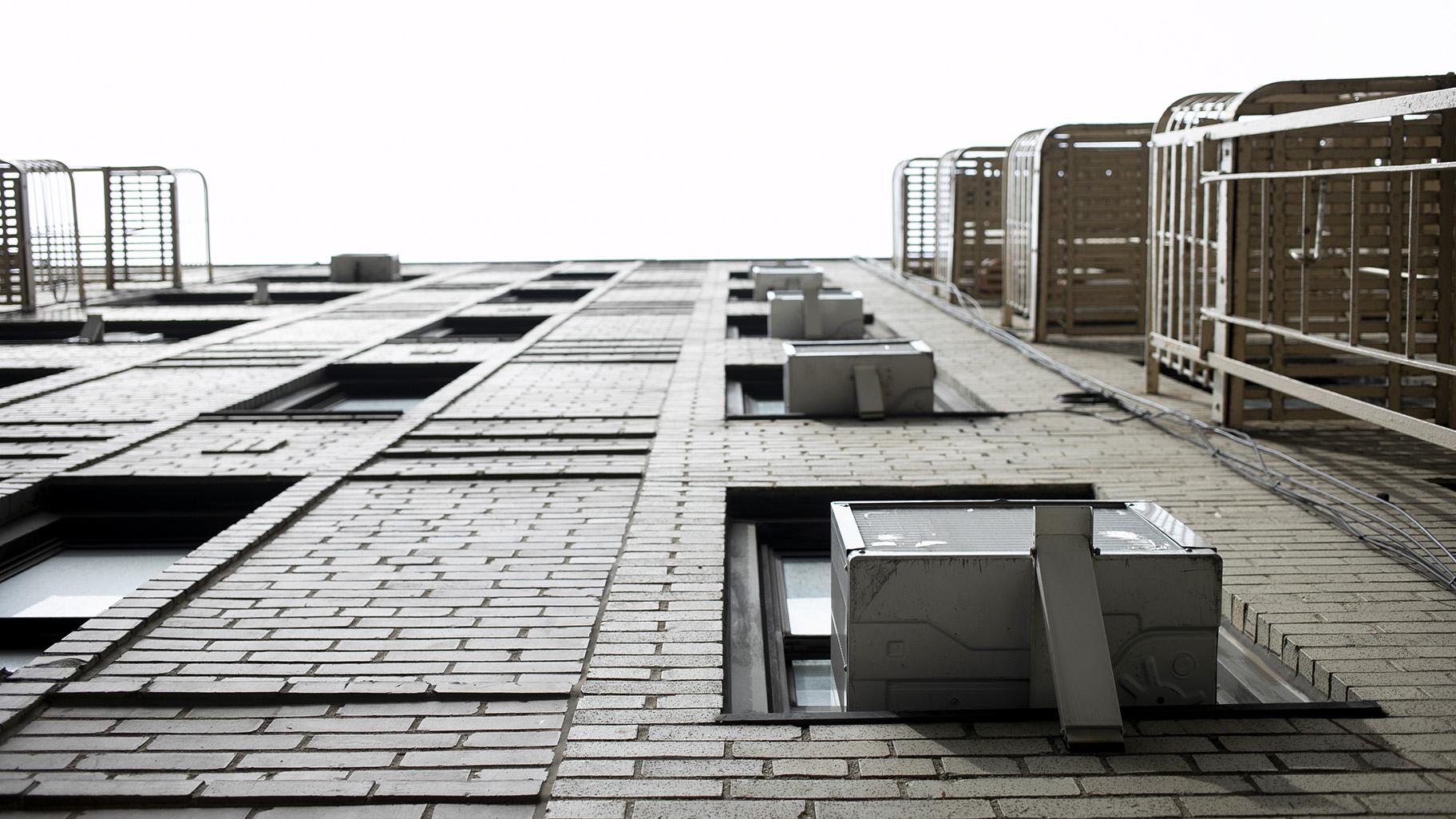 This May 16, 2021, photo shows window air conditioners in New York. (AP Photo / Jenny Kane)