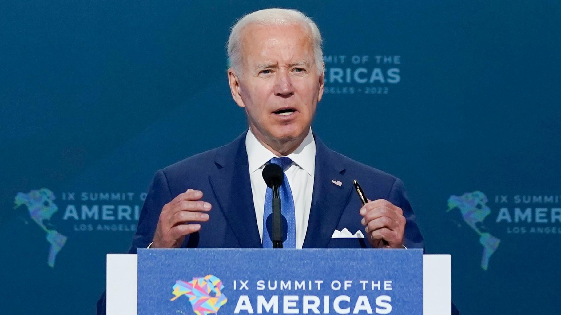 President Joe Biden speaks during the opening plenary session of the Summit of the Americas, June 9, 2022, in Los Angeles. (AP Photo / Evan Vucci, File)