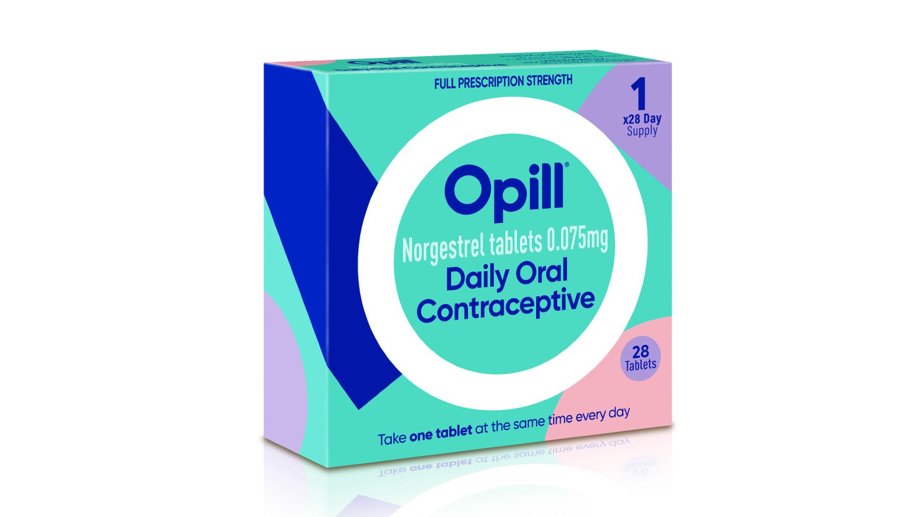 This illustration provided by Perrigo in May 2023, depicts proposed packaging for the company's birth control medication Opill. (Perrigo via AP)