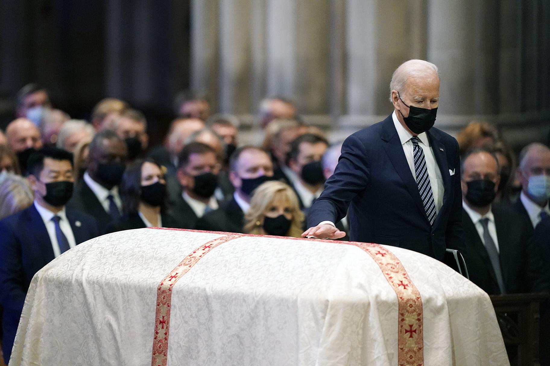 President Joe Biden walks to speak during the funeral of former Sen. Bob Dole of Kansas, at the Washington National Cathedral, Friday, Dec. 10, 2021, in Washington. (AP Photo / Jacquelyn Martin)