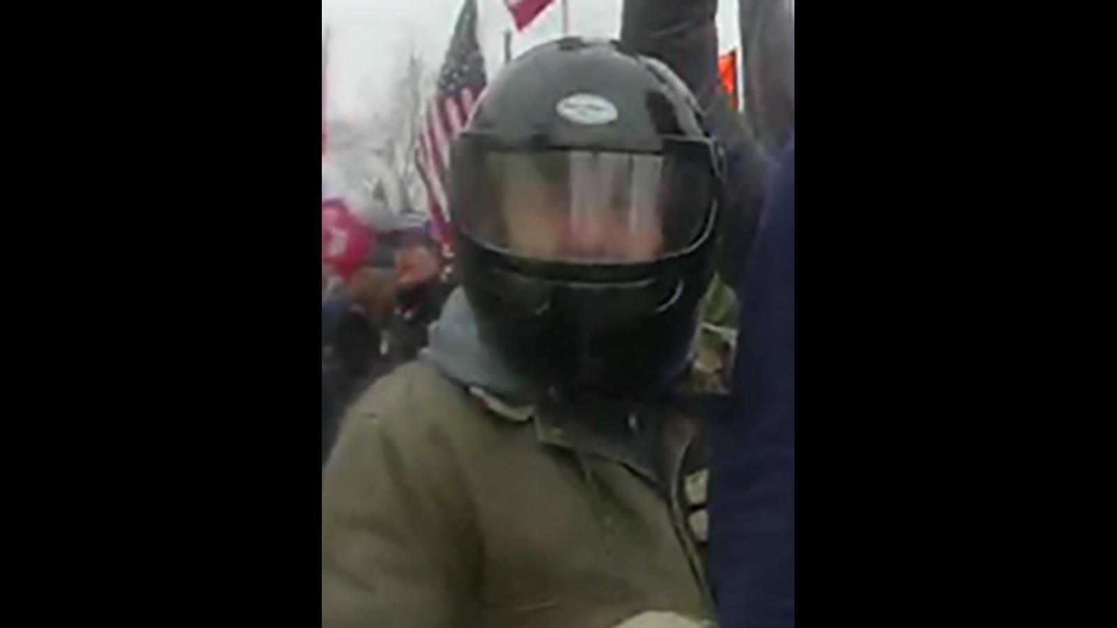 Federal prosecutors say Robin Lee Reierson, of Schiller Park, has been identified as this man pictured at the Capitol Insurrection on Jan. 6, 2021. (Credit: FBI)