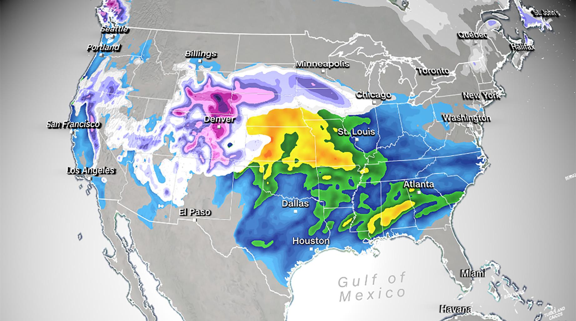 Parts of Wyoming and Nebraska are under blizzard warnings while there are Winter Storm Warnings and Advisories in effect for other parts of the region, CNN meteorologist Tyler Mauldin said.