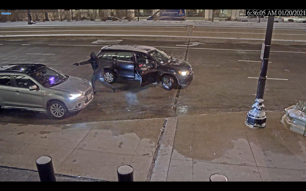 Chicago police released video of a vehicular hijacking that took place early Wednesday morning in the 200 block of South Wacker Drive. (Chicago Police Department)