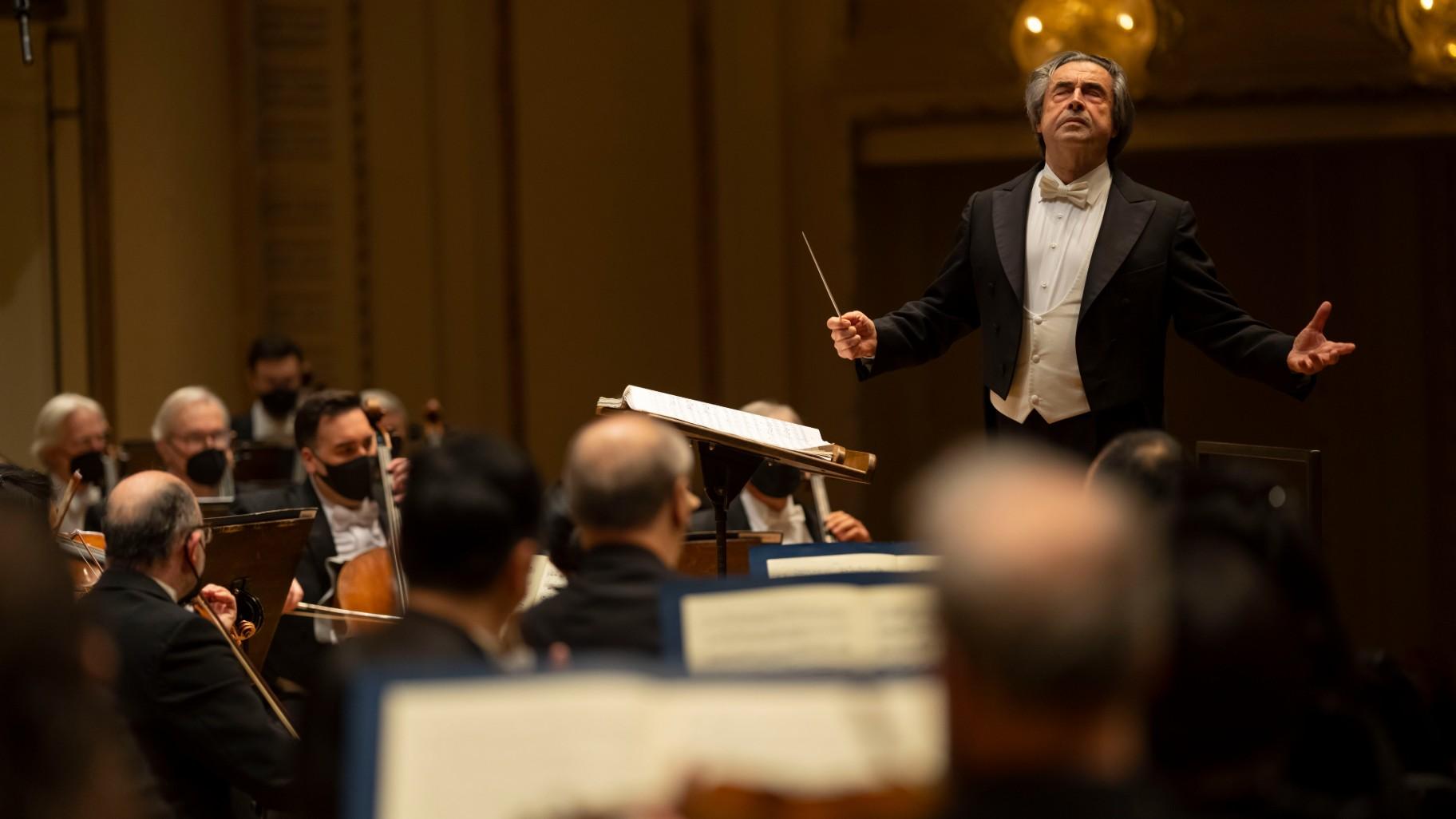 Music Director Riccardo Muti leads the Chicago Symphony Orchestra in Beethoven’s “Symphony No.9” on Feb. 24, 2022. (Credit: Todd Rosenberg)