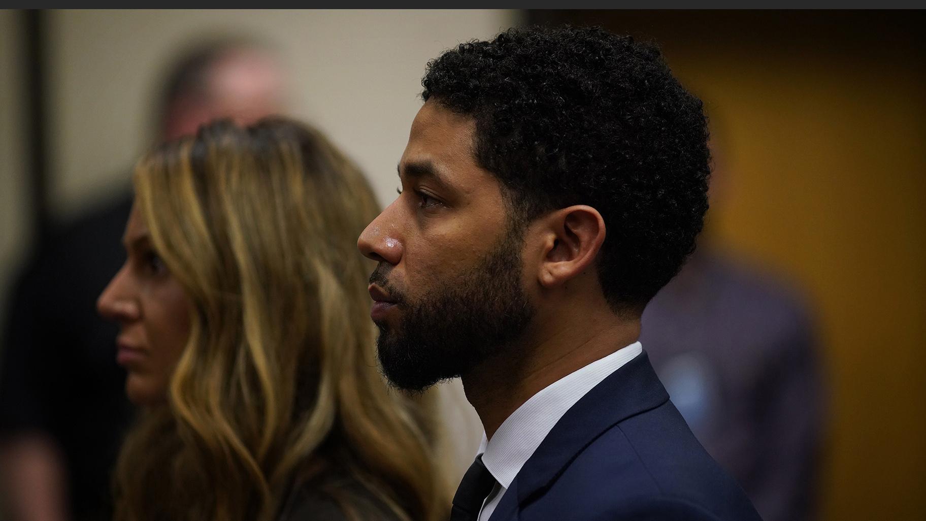 Jussie Smollett pleads not guilty at Leighton Criminal Court Building, Thursday, March 14, 2019. (E. Jason Wambsgans / Pool / Chicago Tribune)