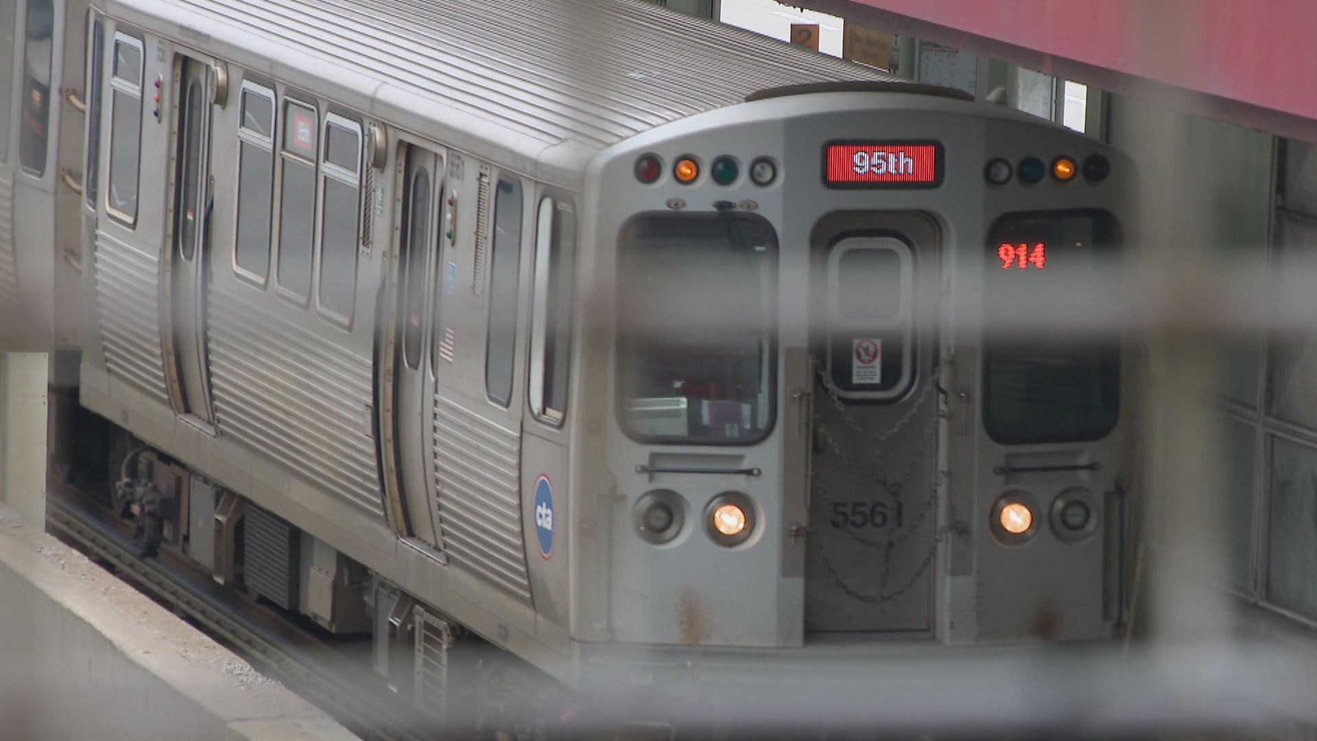 This file photo shows a southbound CTA Red Line train in Chicago.  (WTTW News)