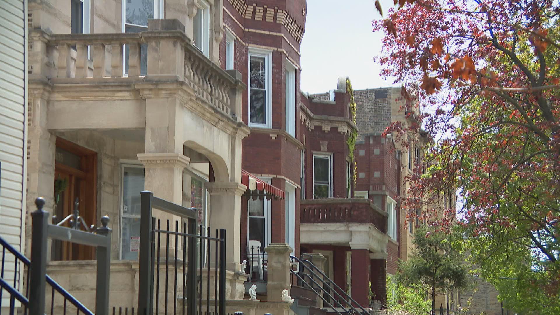 A residential street in Chicago’s Albany Park neighborhood. (WTTW News)