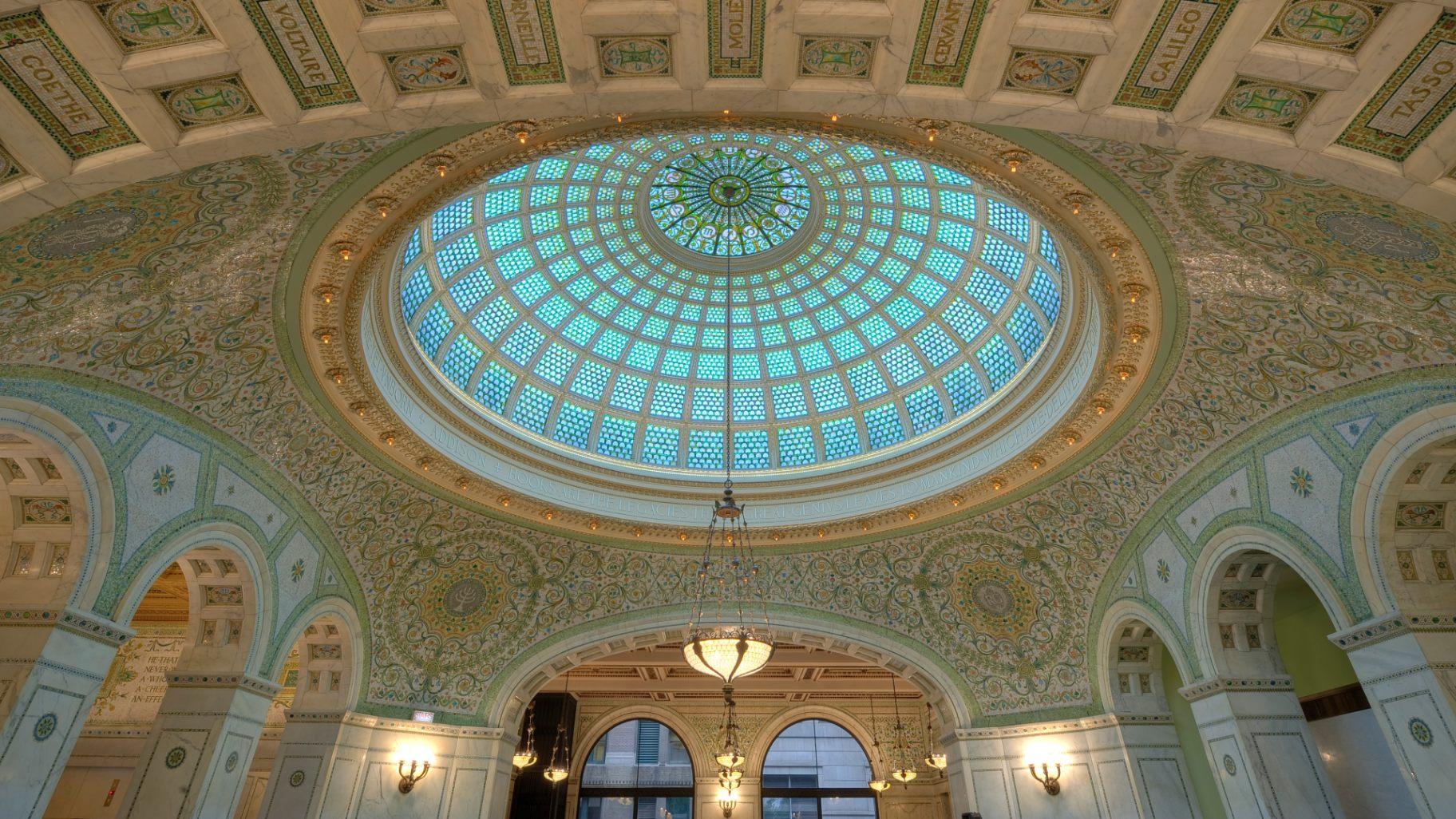 Preston Bradley Hall Tiffany Dome at the Chicago Cultural Center. (Courtesy of Department of Cultural Affairs and Special Events)