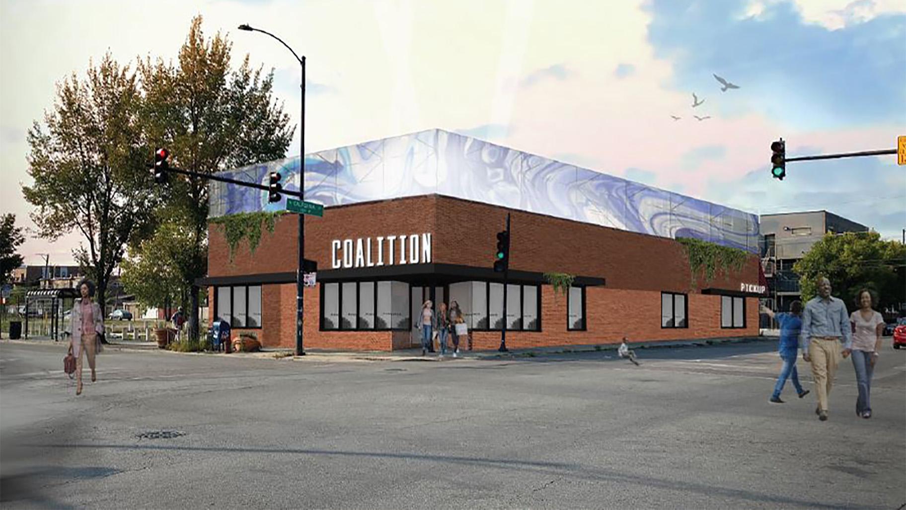 Coalition Food Hall, set to be located near the California Green Line Station in Garfield Park, is one of 11 equitable transit-oriented developments that received a grant this week.  (Credit: Coalition Food Hall)