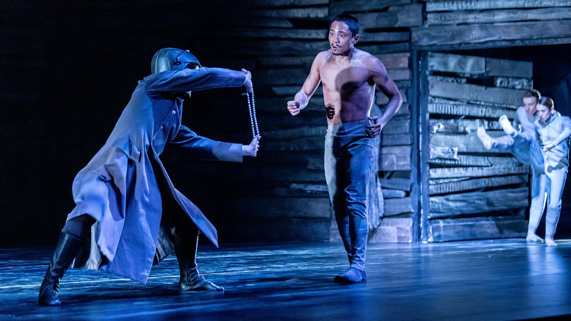 Victor Prigent and Jeffrey Cirio in Akram Khan’s “Creature.” (Courtesy of the English National Ballet)