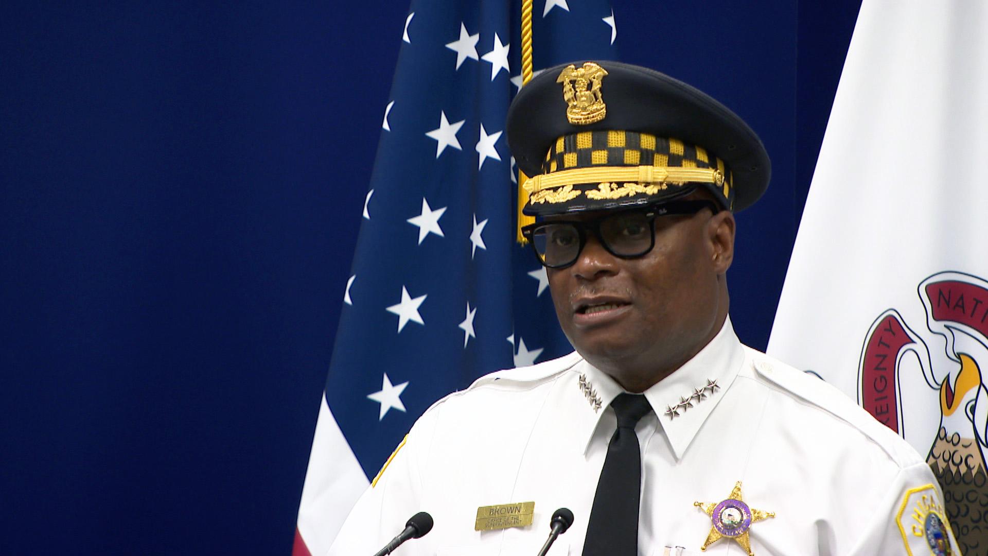 Chicago Police Superintendent David Brown talks about the flow of illegal guns into Chicago on Monday, July 19, 2021. (WTTW News)