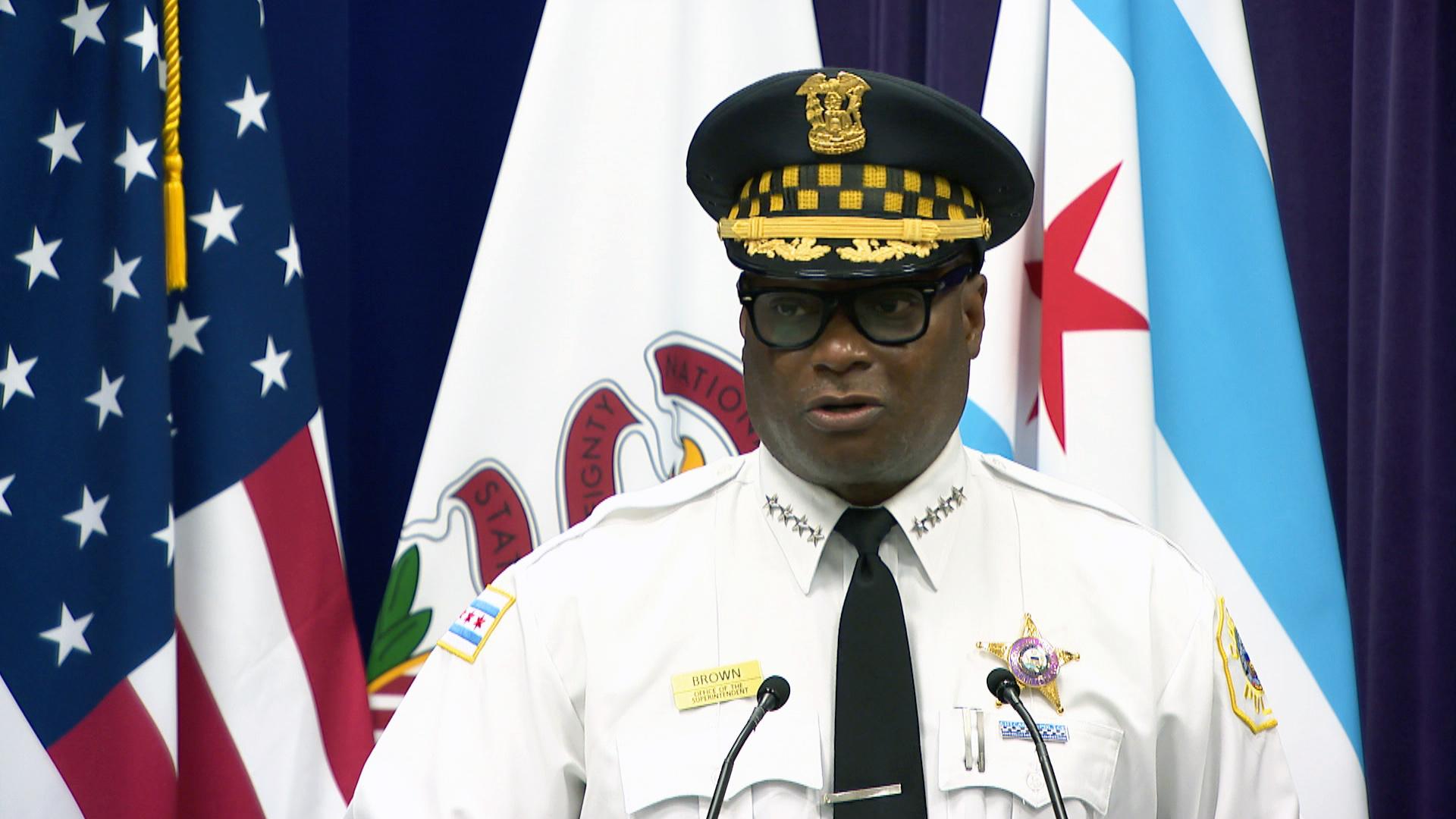 Police Superintendent David Brown talks about the city’s efforts to reduce gun violence on Monday, July 26, 2021. (WTTW News)