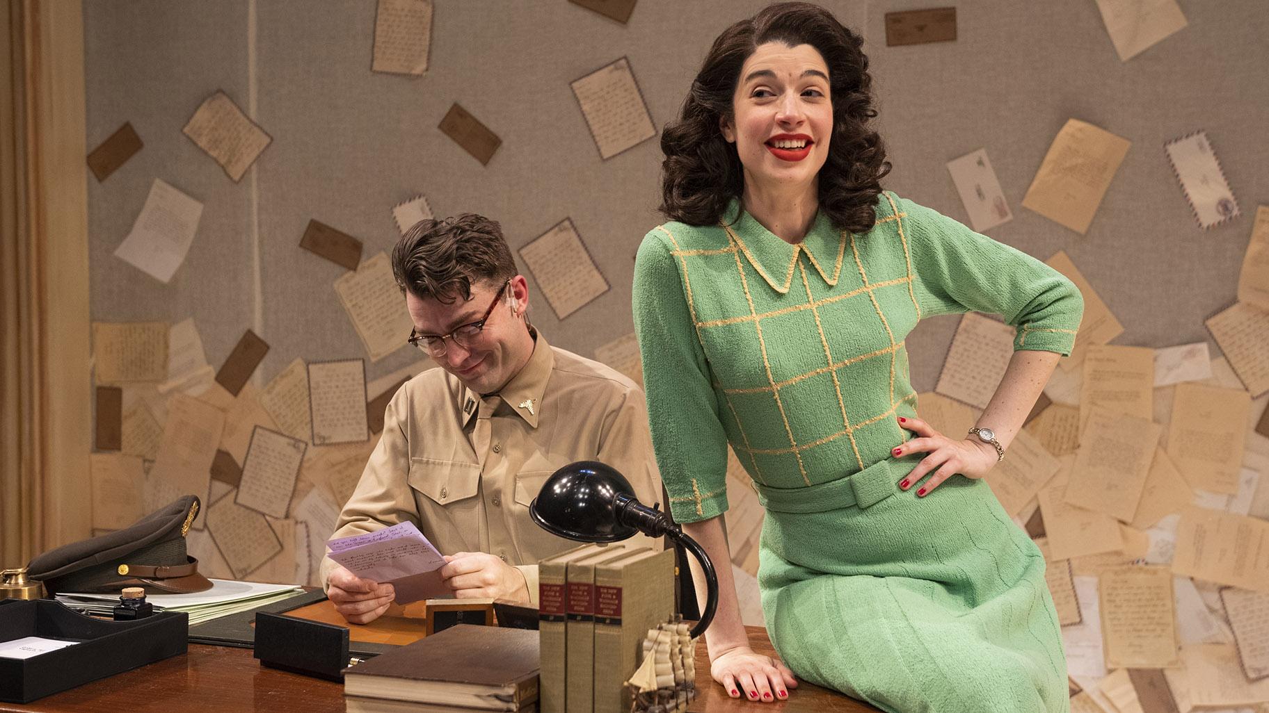 Casey Hoekstra as Jack, left, and Sarah Price as Louise in the Northlight Theatre production of “Dear Jack, Dear Louise.” (Credit: Michael Brosilow) 