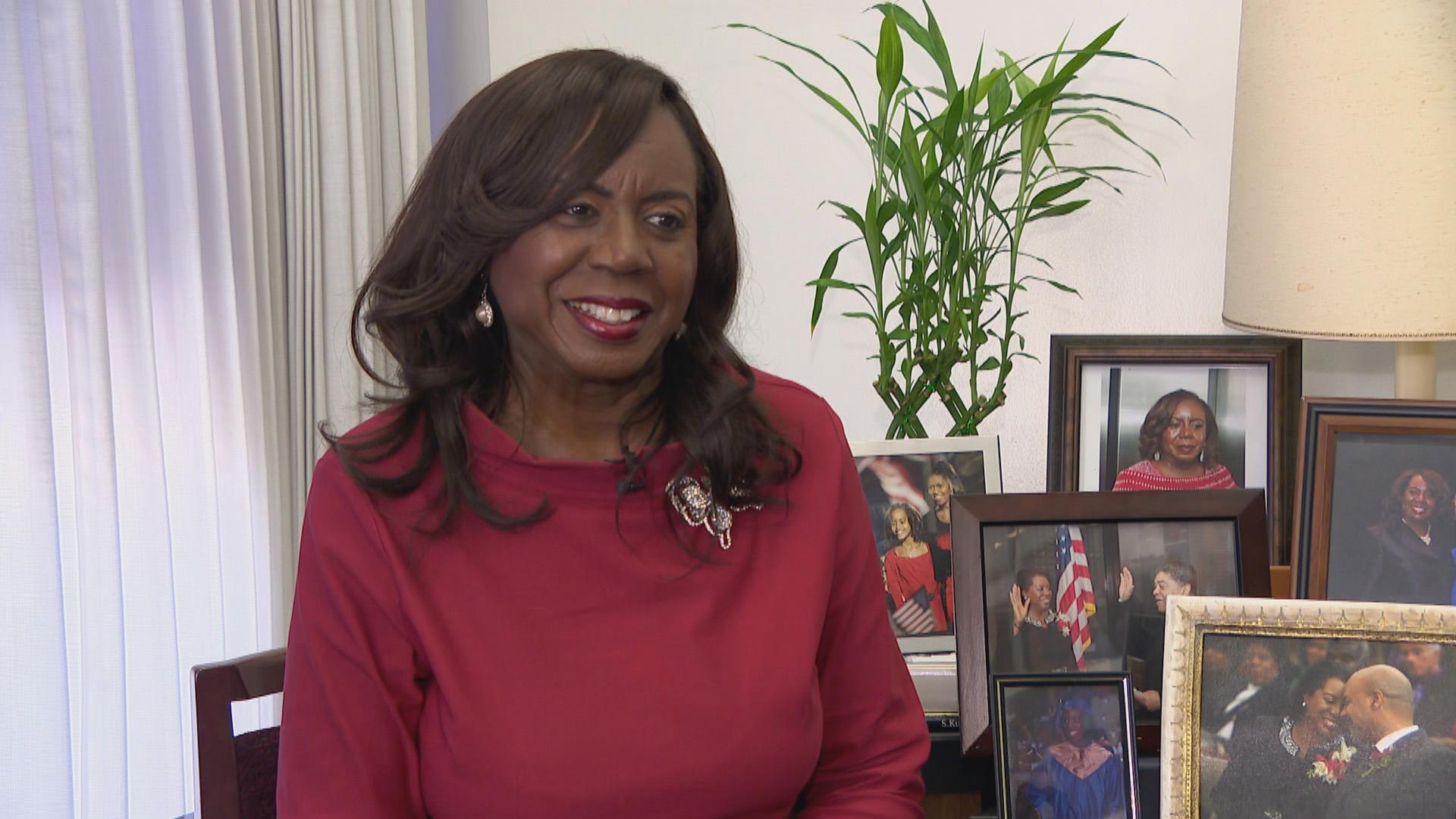 Cook County Circuit Court Clerk Dorothy Brown speaks with WTTW News on Wednesday, Aug. 14, 2019. (WTTW News)