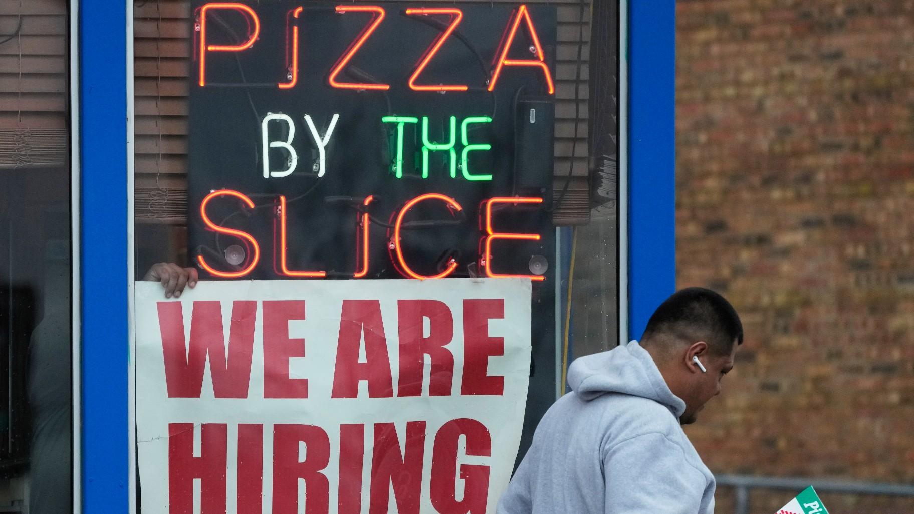 An Employment Sign Is Displayed At A Restaurant In Prospect Heights, Illinois, Tuesday, April 4, 2023. On Friday, The Us Government Released The Jobs Report For March.  (Ap Photo/Nam Y. Huh)