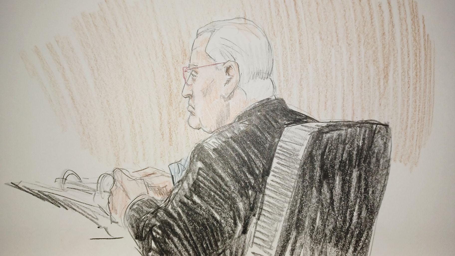 Former Ald. Ed Burke in federal court before U.S. District Court Judge Virginia Kendall on Nov. 16, 2023. (WTTW News)