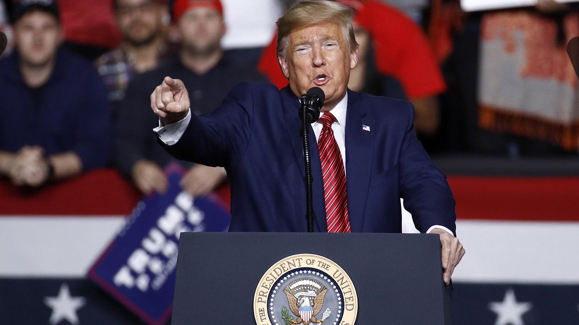 In this Friday, Feb. 28, 2020, file photo, President Donald Trump speaks during a campaign rally, in North Charleston, S.C. (AP Photo / Patrick Semansky, File)