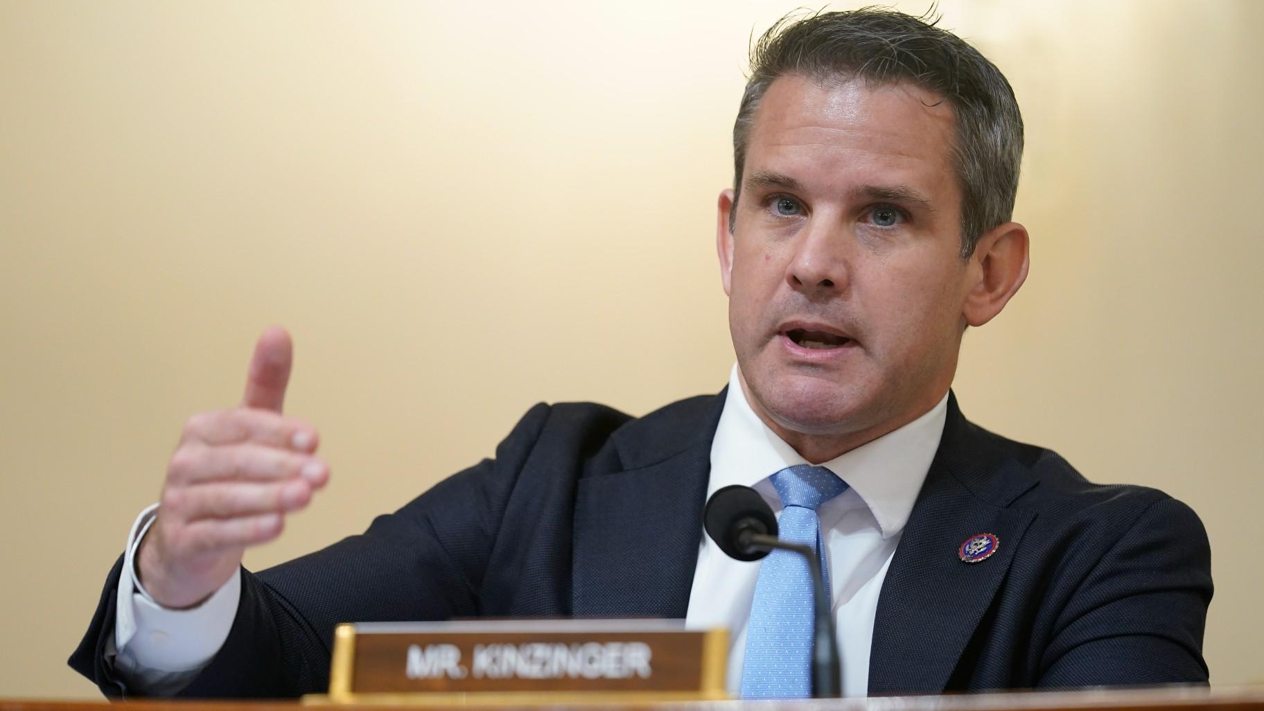 Rep. Adam Kinzinger, R-Ill., questions witnesses during the House select committee hearing on the Jan. 6 attack on Capitol Hill in Washington, July 27, 2021. (AP Photo / Andrew Harnik, Pool, File)