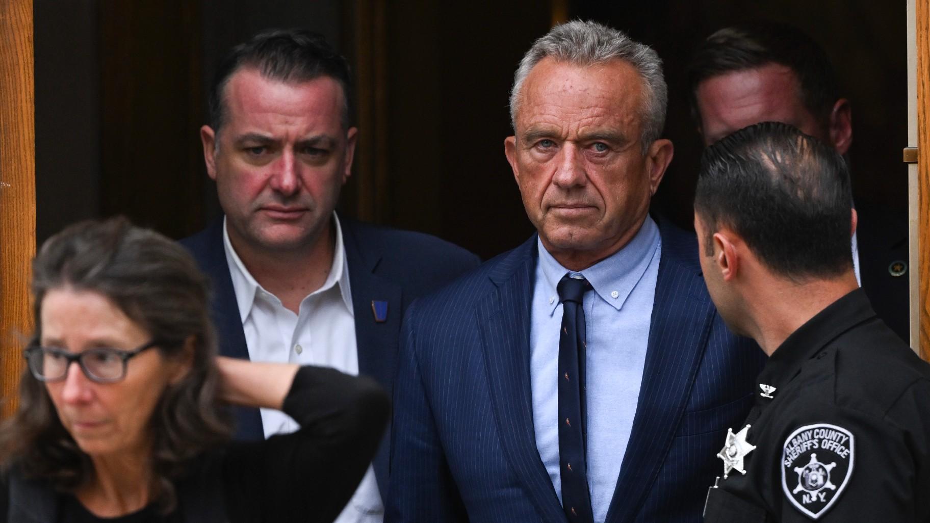 Independent presidential candidate Robert F. Kennedy Jr., center right, leaves the Albany County Courthouse, Aug. 6, 2024, in Albany, N.Y. (AP Photo / Hans Pennink, File)