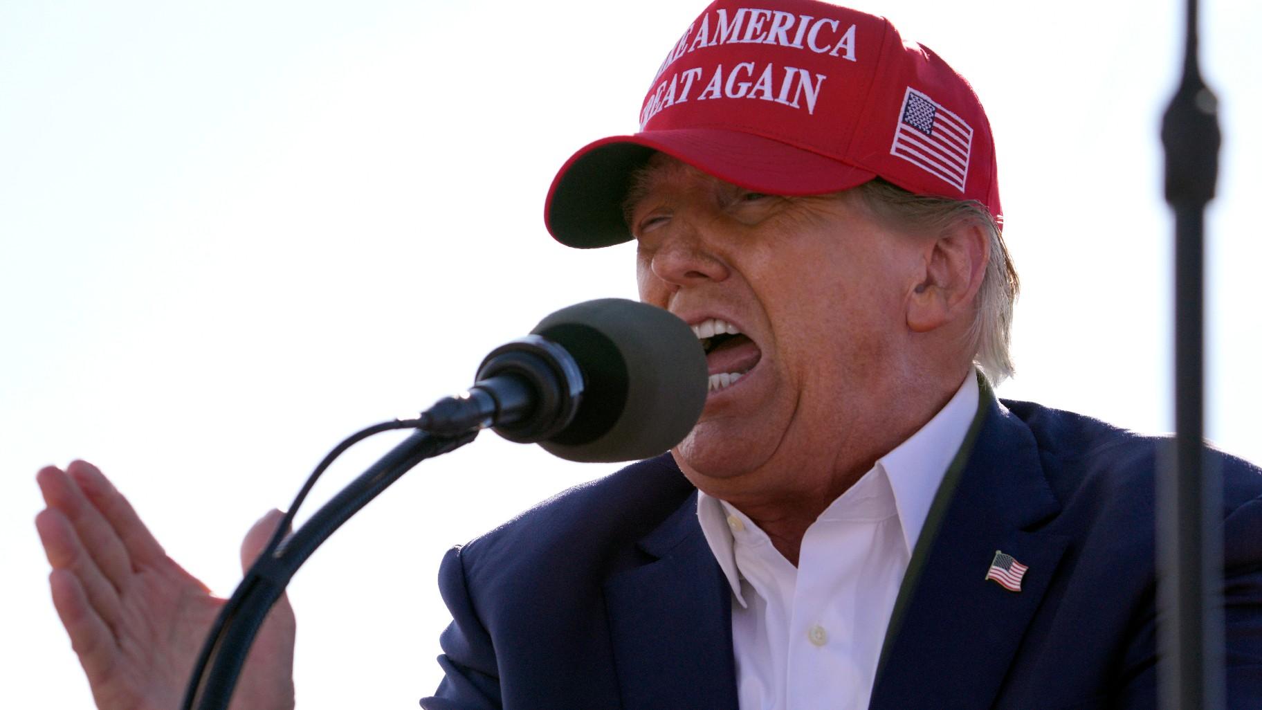 Republican presidential candidate former President Donald Trump speaks at a campaign rally March 16, 2024, in Vandalia, Ohio. (AP Photo / Jeff Dean, File)