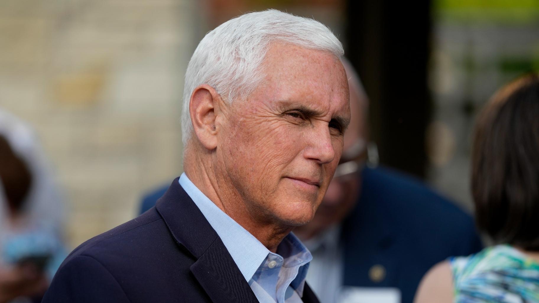 FILE - Former Vice President Mike Pence talks with local residents during a meet and greet on May 23, 2023, in Des Moines, Iowa. Pence will officially launch his widely expected campaign for the Republican nomination for president in Iowa on June 7. (AP Photo / Charlie Neibergall)