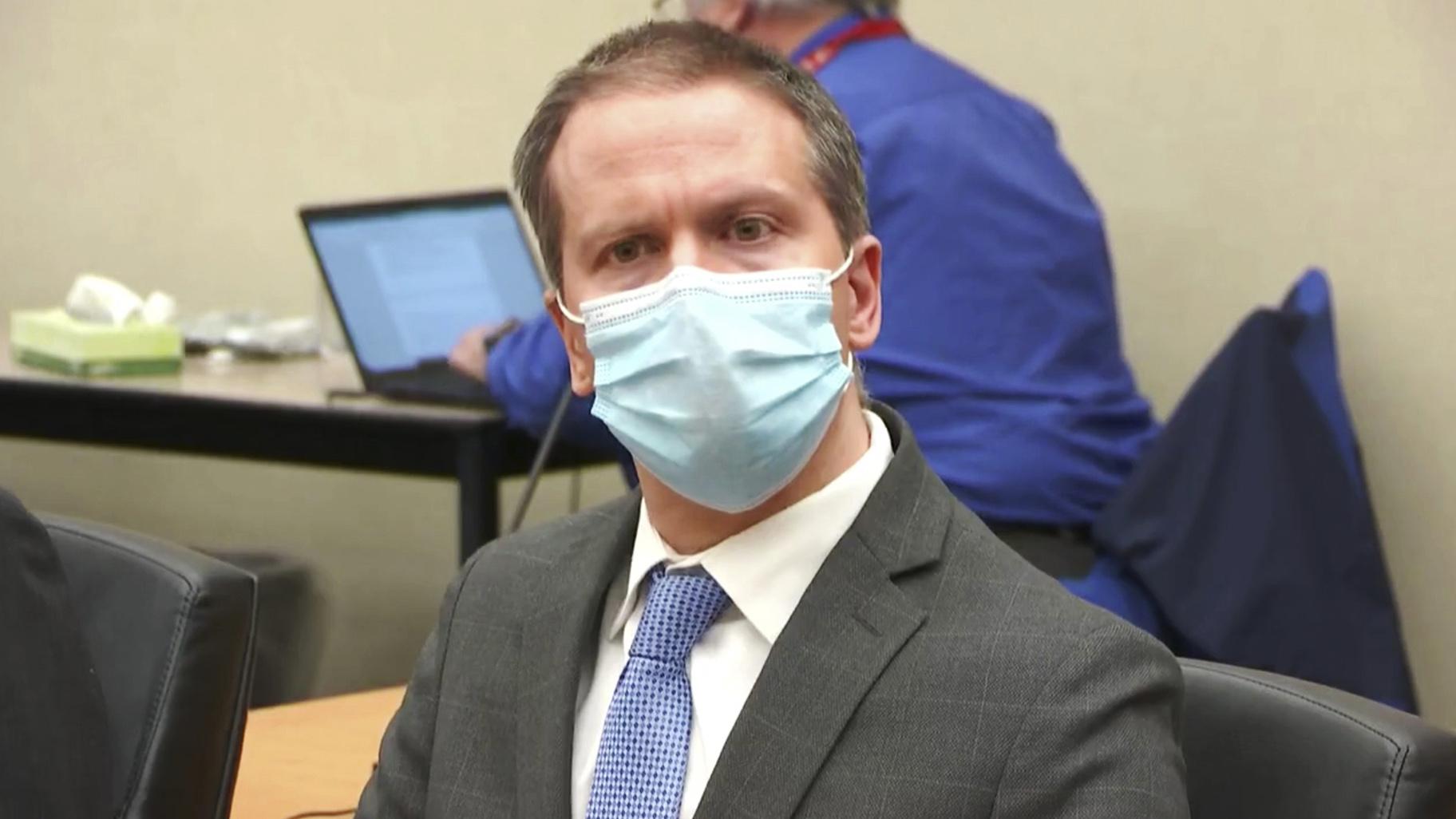 In this image from video, former Minneapolis police Officer Derek Chauvin listens as the verdict is read in his trial for the 2020 death of George Floyd, Tuesday, April 20, 2021, at the Hennepin County Courthouse in Minneapolis, Minn. (Court TV via AP, Pool)