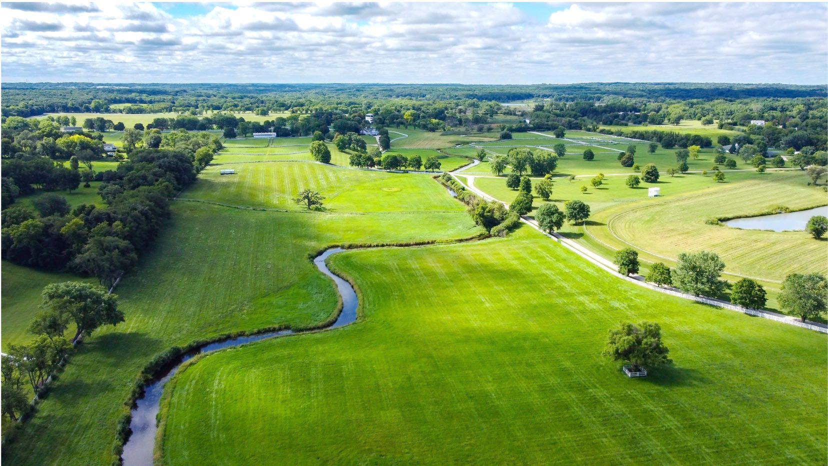 Hill 'N Dale Farm South, recently acquired for permanent conservation as open space. (Indoor Drone Tours)