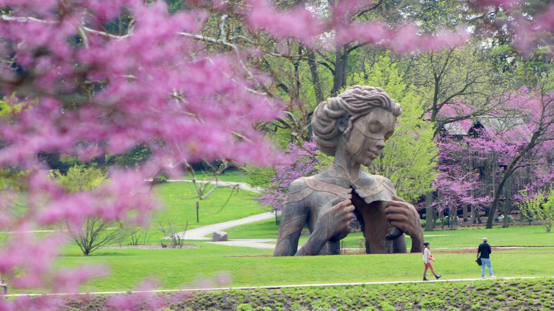 One of the "Human+Nature" sculptures at Morton Arboretum. (Courtesy of Morton Arboretum)