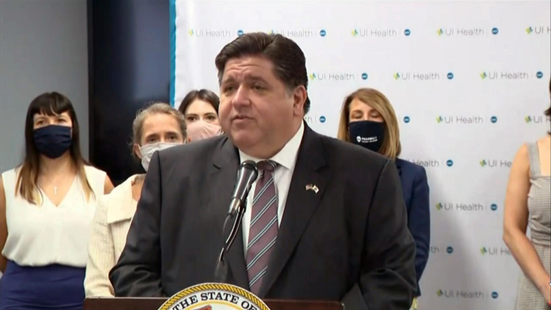 Gov. J.B. Pritzker talks about House Bill 0135 at a signing ceremony on Thursday, July 22, 2021. (WTTW News via Governor’s Office)