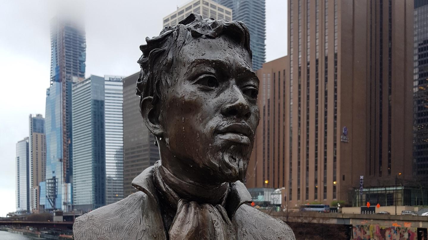 A bust of Jean Baptiste Pointe DuSable. (Wikimedia Commons)