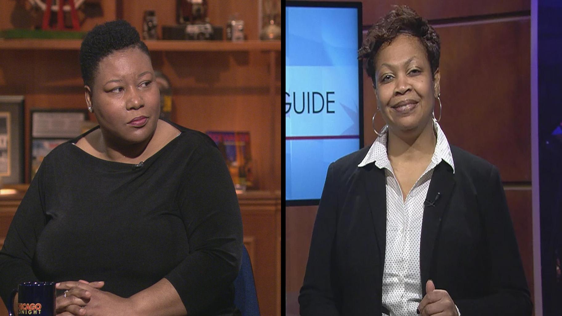 Ald. Jeanette Taylor, left, and Jennifer Maddox. (WTTW News)