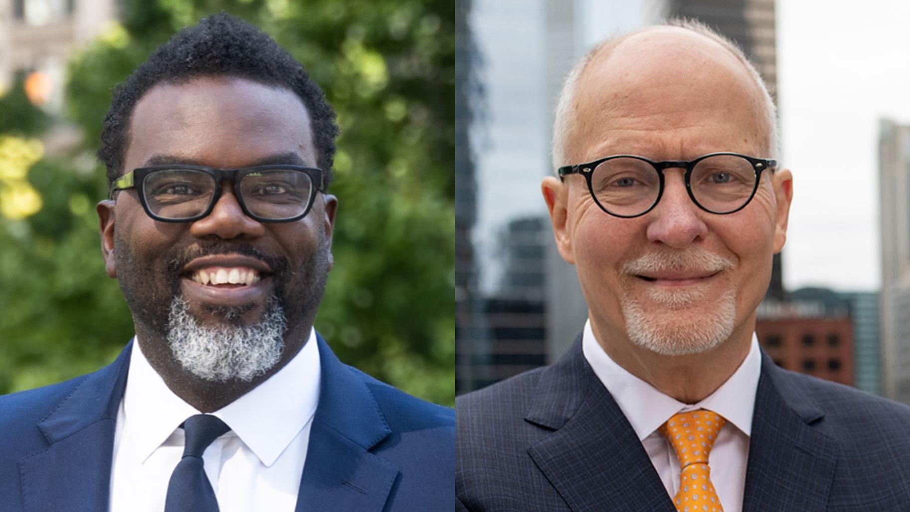 Chicago mayoral candidates Brandon Johnson and Paul Vallas. (Provided)