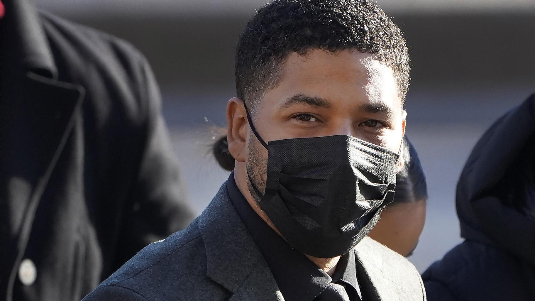 Actor Jussie Smollett arrives Tuesday, Nov. 30, 2021, at the Leighton Criminal Courthouse for day two of his trial in Chicago. After two brothers spent hours telling a jury how Smollett paid them to carry out a fake racist and anti-gay attack on himself, the big question when the trial resumes Monday, Dec. 6, is whether the actor will tell his side. (AP Photo / Charles Rex Arbogast, File)
